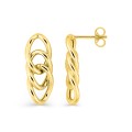 Pendientes de botón con diseño de eslabón en oro amarillo 9K, 19 mm