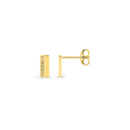 Pendientes de botón de oro amarillo 9K