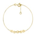 Pulseira infinita em ouro amarelo 9K com zircónia, 8x4 mm