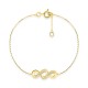 Pulseira de fantasia em ouro amarelo 9K, zircónia