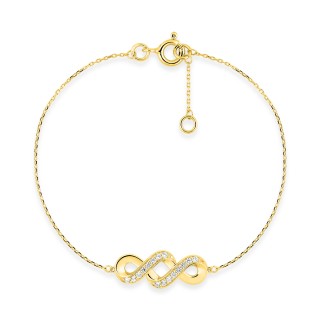 Pulseira de fantasia em ouro amarelo 9K, zircónia