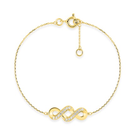 Pulseira de fantasia em ouro amarelo 9K, zircónia