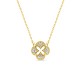 Collar con trébol estilizado en oro amarillo 9K y circonitas