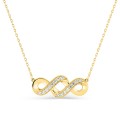 Collar fantasía de oro amarillo con circonitas