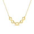 Collar infinito de oro amarillo 9K con circonitas 8 x 4 mm