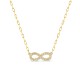 Collar infinito de oro amarillo 9K con circonitas