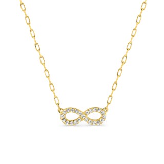 Colar infinito em ouro amarelo 9K com zircónia