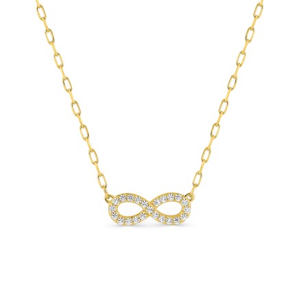 Colar infinito em ouro amarelo 9K com zircónia