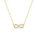 Collar infinito de oro amarillo 9K con circonitas