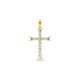 Colgante cruz de oro amarillo 9K con pavé de circonitas 16 x 10 mm