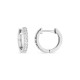 Pendientes aros de oro blanco 9K anillo de 13 mm incrustados con circonitas blancas