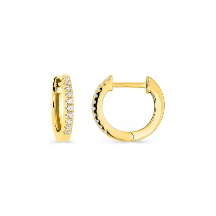 Pendientes aros de oro amarillo 9K de 12 mm con circonitas