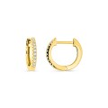 Pendientes aros de oro amarillo 9K de 12 mm con circonitas