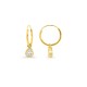Aros de oro amarillo 9K con dije en forma de gota y circonitas