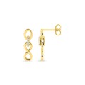Pendientes infinito de oro amarillo 9K con circonitas 9 x 4 mm