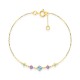 Pulsera de oro amarillo 9K con topacio, amatista y peridoto