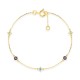 Pulsera de oro amarillo 9K con topacio azul, amatista y peridoto