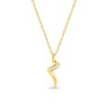 Collar con ondulación en oro amarillo 9K con diamantes 0,02 ct