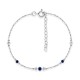 Pulseira de prata 925‰‰ banhada a ródio com zircónias azul e branca