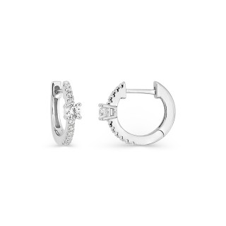 Pendientes aros 11 mm de plata de ley rodiada con circonitas