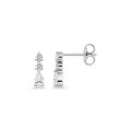 Pendientes colgantes plata de ley rodiada con circonitas 5 x 3 mm
