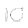 Brincos meio crioulos 15 mm prata 925‰ fio banhado a ródio 1,6 mm