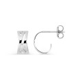 Brincos de meia argola 11mm em prata 925‰ banhada a ródio entrelaçados