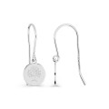 Pendientes de gancho árbol de la vida en plata de ley rodiada, 8 mm