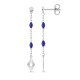 Pendientes colgantes 27 mm plata de ley rodiada, con resina azul y forma de rombo