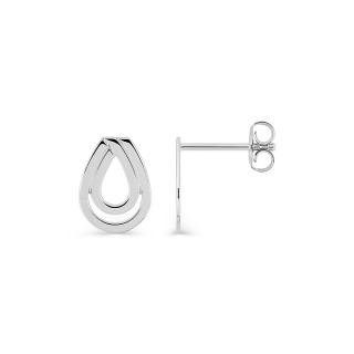 Brincos de prata 925‰ banhados a ródio com motivo de gota 11x8 mm