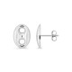 Pendientes de botón grano de café plata de ley rodiada 12 x 9 mm