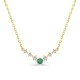 Collar bañado en oro con siete circonitas blancas y verde