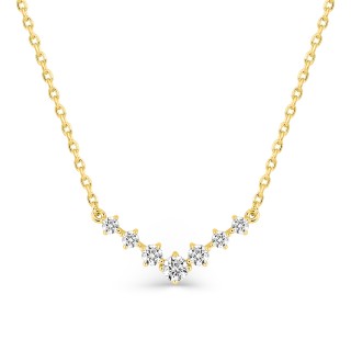 Collar bañado en oro con siete circonitas