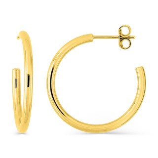 Pendientes aros pequeños bañados en oro 20 mm y hilo de 2 mm