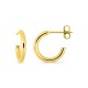Brincos de meia argola 10 mm banhados a ouro com fio de 2 mm