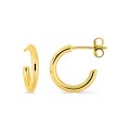 Brincos de meia argola 10 mm banhados a ouro com fio de 2 mm