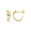 Brincos de meia argola 15mm banhados a ouro e ródio