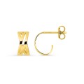 Brincos de meia argola entrelaçados banhados a ouro 11 mm