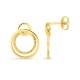 Brincos pendentes com argolas interligadas banhados a ouro