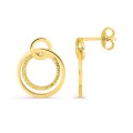 Brincos pendentes com argolas interligadas banhados a ouro