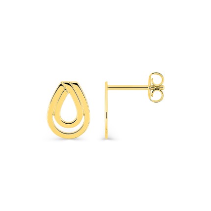 Brincos banhados a ouro com motivo de gota 11x8 mm