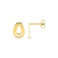 Brincos banhados a ouro com motivo de gota 11x8 mm
