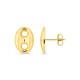 Pendientes de botón grano de café bañados en oro 13x9 mm