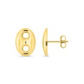 Brincos grão de café banhados a ouro 13x9 mm