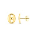 Pendientes de botón grano de café bañados en oro 10x8 mm