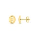 Pendientes de botón grano de café bañados en oro 8x6 mm