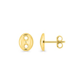 Brincos grão de café banhados a ouro, 8x6 mm