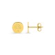 Pendientes de botón arból de la vida bañados en oro, 8 mm