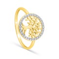 Anel árvore da vida ouro 18K amarelo e rodio com zircónias