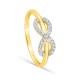 Anel infinito ouro 18K amarelo e rodio com zircónias